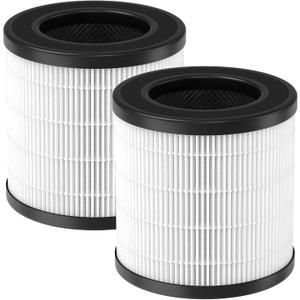 PU-P05/AC201B Replacement Filter Compatible with FULMINARE PU-P05 Air Purifier and Purivortex AC201B Air Purifier, 3-in-1 H13 True HEPA and Activated Carbon Filter, 2 Pack