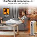 EZ-HEAT Oil-Filled Radiant Radiator Space Heater, Never Refill, Adjustable Thermostat, Tip-Over Switch & Overheat Protection System, MTDR-06WC