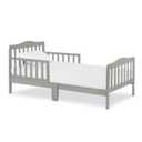 Dream On Me Classic Design Toddler Bed in Cool Grey, Low-to-Floor Wooden Bed with Safety Rails, GREENGUARD Gold & BSA Certified, Non-Toxic Finish