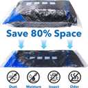 36 Pack Vacuum Storage Bags with Electric Pump, Vacuum Seal Bags for Clothing, Pillows, Blanket, Bedding, Comforters,Includes 6 Jumbo,6 Large,6 Medium,6 Small,6 Travel bags and 6 small Travel bags