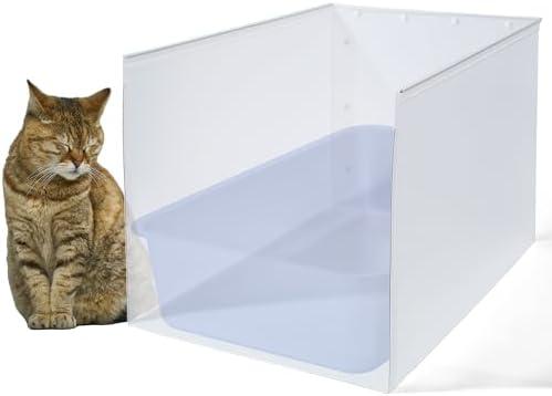 JIMEIQI Litter Box Shield, 23.6"x15.7"x15.7"(Height) High Sided Cat Litter Box Pee Shields Without Leaking, Foldable Extra Large Cat Litter Box Enclosure Easy Clean