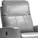 Recliner Headrest Protector,Non Slip Waterproof Headrest Cover,Leather Recliner Headrest Cover for Sofa,Furniture,Living Room,Office Chair 17x27 inLight Gray (Elastic)