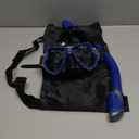 Greatever Dry Snorkel Set, Panoramic Wide View Anti-Fog Scuba Diving Mask, Professional Snorkeling Gear for Adults Kids (Large, Black Blue)