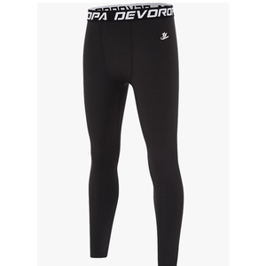 DEVOROPA Boys Leggings Youth Compression Pants Sports Tights Basketball Football Baseball Soccer Baselayer Slim/Regular/Husky, M