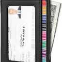 Travelambo Front Pocket Minimalist Leather Slim Wallet RFID Blocking Medium Size