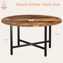 Coffee Table, 23.6" Round Coffee Table, Rustic Brown Living Room Tables