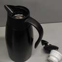 70 Oz Insulated Thermal Coffee Carafe Stainless Steel Double Walled Vacuum Coffee Thermos, Hot Water, Tea, Hot Beverage Dispenser, Keep 24 Hour Heat Retention/12 Hour Cold Retention (Black, 2L)