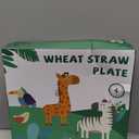 Wheat Straw Dinner Plates Set 10 Inch Reusable Unbreakable Microwave & Dishwasher Safe Plates for Kitchen 4 PCS - Mondrian Color