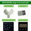 DG34-00030A Range Membrane Switch Touchpad Overlay Compatible with Samsung Gas Ranges Ovens Fit Models NE59J7630SS/AA-00,NE59J7630SB/AA-00,NE59J7630SG/AA-00