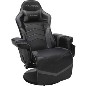 Respawn 900 Console Gaming Recliner with Footrest and Lumbar Support - Comfortable Ergonomic Gaming Chair with Headrest, No Wheels, Reclining, Heavy Duty, Racing Style Video Game Chairs - Gray (Grey)