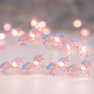 Silverstro Unicorn LED Lights for Bedroom Remote 30LEDs USB & Battery Operated Cartoon Pink String Lights - Home Summer Thanksgiving Holiday Decor