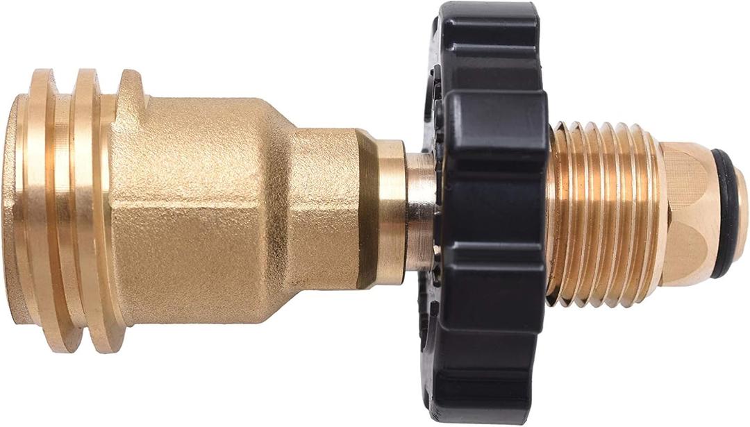 Flame King Propane Tank Adapter POL to QCC1 Type Converts Propane Tank from Old to New Connection