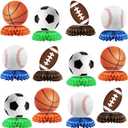 12Pcs Sports Birthday Party Decorations, Sports Theme Party Supplies Sports Party Decor, Sports Birthday Gifts Football Basketball Sports Decorations, Suitable for Boys Who like Sports as Event Decor