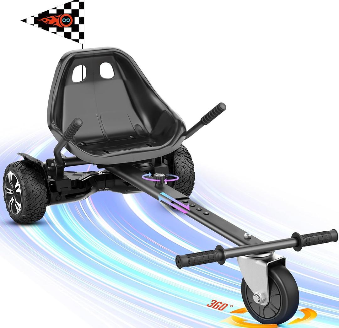 Gyroor Hoverboard Seat Attachment - Go Kart Conversion for 6.5'' to 10'' Hoverboards, Adjustable Frame Length, Perfect for Kids and Adults