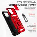 iPhone 13 Pro Case with Camera Cover & Kickstand, Slide Lens Protection + 360 Rotate Ring Stand, Impact-Resistant, Shockproof, Protective Bumper,Cases for iPhone 13 Pro 6.1 inch Red