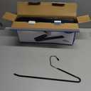 20 Pack Slack Pant Hangers Trousers Jean Hangers, Open Ended Pants Easy Slide Organizers, Chrome and Black Friction