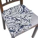 SearchI Seat Covers for Dining Room Chairs Stretch Printed Chair Seat Covers Set of 4, Removable Washable Upholstered Chair Seat Protector Cushion Slipcovers for Kitchen, Office(Flowers Pattern9)