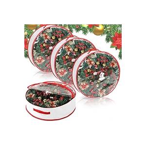 Christmas Wreath Storage Bag 24" | Garland Wreaths Container with Clear Window for Easy Holiday Storage | Durable 600D Oxford Material