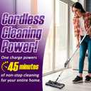 Swivel Sweeper Max - Cordless Electric Floor and Carpet Sweeper with Rotating Brush for Efficient Cleaning, Quad Brush Technology- Purple
