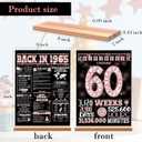 60th Birthday Party Decorations for Girl Boy, Sweet Back in 1965 Birthday Decor Poster Acrylic Table Sign, 60th Birthday Party Supplies, Double-Sided