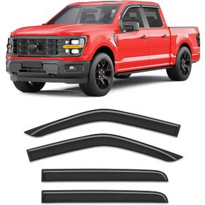 Extra-Thick Window Rain Guards Fit for Ford F150 2015-2026 SuperCrew & 2017-2026 Raptor/F-250/F-350/F-450/F-550 Super Duty SuperCrew Full Size Window Deflectors Window Vent Visors Shades