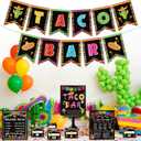 Taco Bar Party Decorations  59 Pcs Colorful Cinco De Mayo Banner Name Game Tents Cards Kit, Mexican Fiesta Birthday Table Signs, Favors Supplies for Bachelorette Bridal Shower