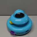 Cat Toys,4-in-1 Automatic Kitten Toy for Bored Indoor Adult Cats, Electric Flying Butterfly, Whack a Mole, Feather Track Balls, Blue