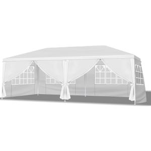 10x20 Party Tent, Outdoor Wedding Tents with 6 Removable Sidewalls, Gazebo Shelter for Parties Patio, Outside Waterproof Canopy Tents, Party Wedding BBQ Events Tent, White