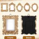 10 Pcs Gold Mini Picture Frames with Stands, Tiny Vintage Picture Frames Oval/Rectangle Mini Baroque Resin Frame for Tabletop Display, Wall Decor, Vintage Home, Wedding