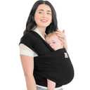 KeaBabies Baby Wrap Carrier - All in 1 Original Baby Carrier Newborn to Toddler Sling, Easy to Wear, Hands Free Bonding, Lightweight, Breathable Infant Wraps (Trendy Black) (One Size (Pack of 1))