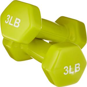 Amazon Basics Vinyl Coated Dumbbell Hand Weights 3lbs