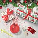 GIOLNIAY Red Truck Christmas Wrapping Paper for Kids Adults - Rustic Holiday Gift Wrap with Farmhouse Trees and Winter Forest Design - 4 Jumbo Sheets, 28" x 40" Each (31 sq. ft ttl), Easy to Store