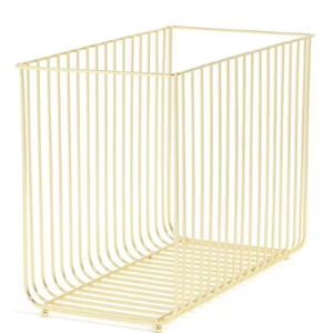 U Brands Bent Wire Hanging File Basket, 9.2 x 12.4 x 6.1 in., Gold