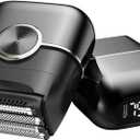 Electric Foil Shaver for Men: 4 Floating Blades, 2 Gear & IPX7 Waterproof - Rechargeable Cordless Razor for Face Shaving - Wet/Dry Travel Shaver with Large LED Display