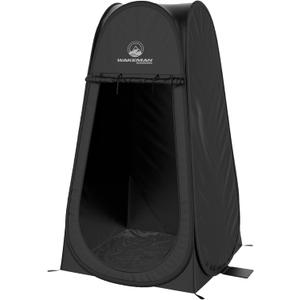 Wakeman Pop Up Changing Tent, 3.3 x 3.3 x 6.2ft, Camping Shower Tent for Portable Toilet Stall or Dressing Room with Carry Bag for Camping, Beach, or Tailgate, Polyester (Black)