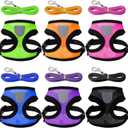Weewooday 6 Sets Chicken Harness and Leash Adjustable Mesh Breathable Chicken Training Harness Pets Leash for Training and Walking Duck Goose Hen Rooster