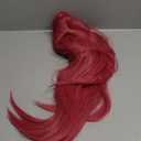 LABEAUT Long Pink Braids Cosplay Wig with Yellow Bow Hairpin for Girls Anime Braided Hair for Csm Halloween Party Hair + Cap (Long Rose Red Cosplay Wig)