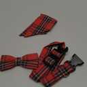 XIGOUPT Christmas Dog Collar Detachable Dog Bow Ties Adjustable Soft Cotton Red Plaid Christmas Collars Bowtie for Large/Medium/Small Pets as Holiday Fall Winter Gifts