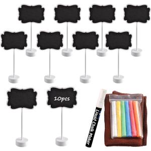 Food Labels for Party Buffet, Wood Mini Chalkboards Signs for Food with Stand, Food Signs for Party Buffet, for Message Board Signs, Place Cards for Weddings, Table Numbers, by UCEC