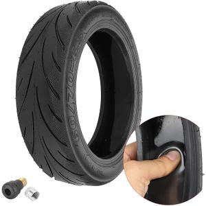 YBang 60/70-6.5 Solid Tubeless Tire with Valve with Built-in Live Glue Repairable for Segway Ninebot Max G30 Scooter 10 inch Self Repairing Non-Slip Tire