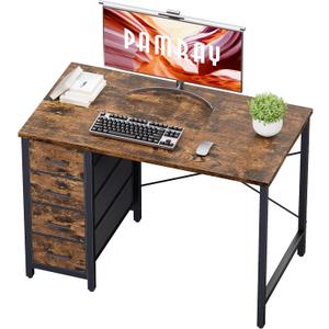 Pamray 32 Inch Computer Desk with 4 Drawers Small Office Desk for Home Bedroom Study Writing Simple Modern Computer Table Vintage