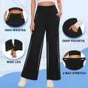 NEW YOUNG 3 Pack Women's Wide Leg Pants with Pockets High Waist Loose Sweatpants Casual Lounge Yoga Workout Palazzo, Medium