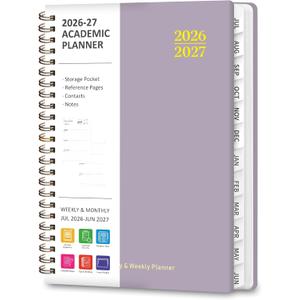 Planner 2026-2027, Weekly and Monthly Academic Planner, July 2026 - June 2027, Hardcover Calendar Agenda Book for School Year Planning, School Supplies for Teacher and Student, A5(6.3'' x 8.5'')