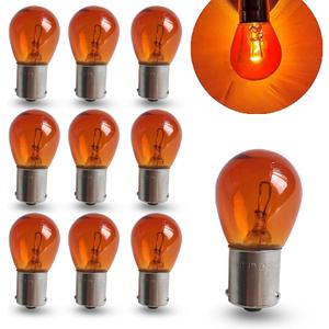 10 PCS Car PY21W S25 12V21W BAU15S Light Bulb, Brake Light Bulb Turn Signal Light Bulb Replacement, Miniature Bulb Mini Bulb Taillight, Replacement for Cars,Trucks,SUVs and Motorcycles (Amber)