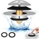 Tub Stopper, Bathtub Drain Stopper Replacement for Tip Toe/Trip Lever/Lift&Turn Bathtub Drain, Detachable Pop Up Bath Tub Drain Stoppers for 1.5" to 1.78" Drain Holes, Chrome Plated