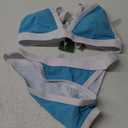 swimall Women's Triangle Bikini Set Sexy Brazilian Sporty Two Piece Swimsuit Cute Bathing Suit (Medium, 318 - Shell Blue)