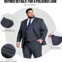 GATMSTZ 3 Piece Suits for Men Big and Tall Regular Fit Blazer Men Tuxedo Suit Set Classic Fit Jacket Vest Pants (Grey,60R) (Gray)