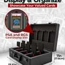 Graded Card Case - Durable PSA Slab Case with Combination Lock - 4 Row Graded Card Storage Box with 8 Foam Inserts - Also Compatible with PSA, GMA, HGA, NGS, SGC, CSG - Holds up to 640 Top Loaders