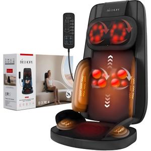 Shiatsu Neck and Back Massager with Heat, Back Massager for Pain Relief Deep Tissue, 8D Kneading Massage Chair Pad for Home Office, Gifts for Men Women