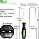 50Pcs Garden Stakes Staples + 50Pcs Gasket, Bakulyor 6 Inch Lawn Landscape Staples 11 Gauge U Shaped Galvanized Landscape Pins, Heavy Duty Yard Ground Pin for Weed Barrier Sod Fabric Decorations - 6"